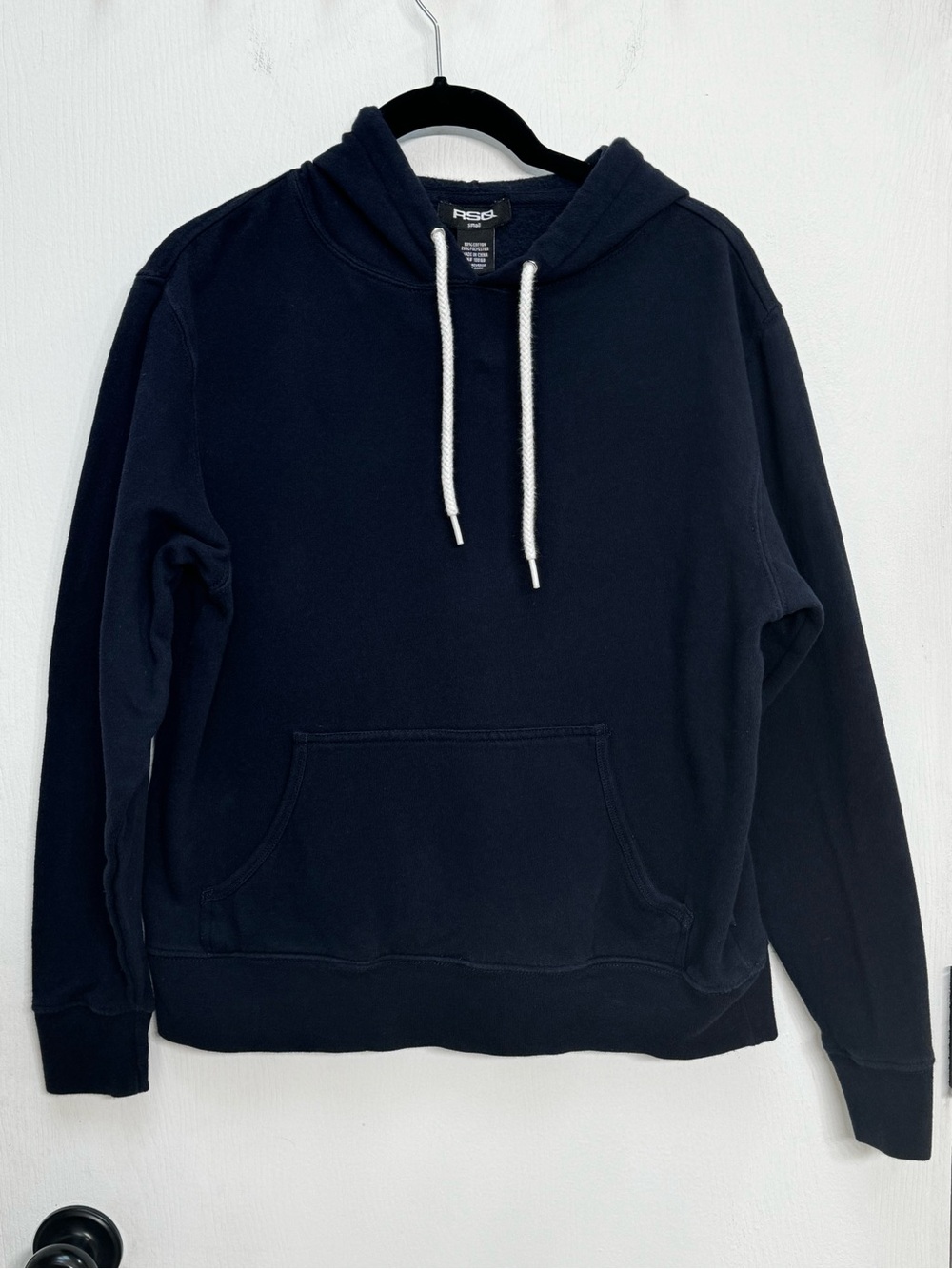 RSQ Navy Pullover Hoodie with White Drawcords